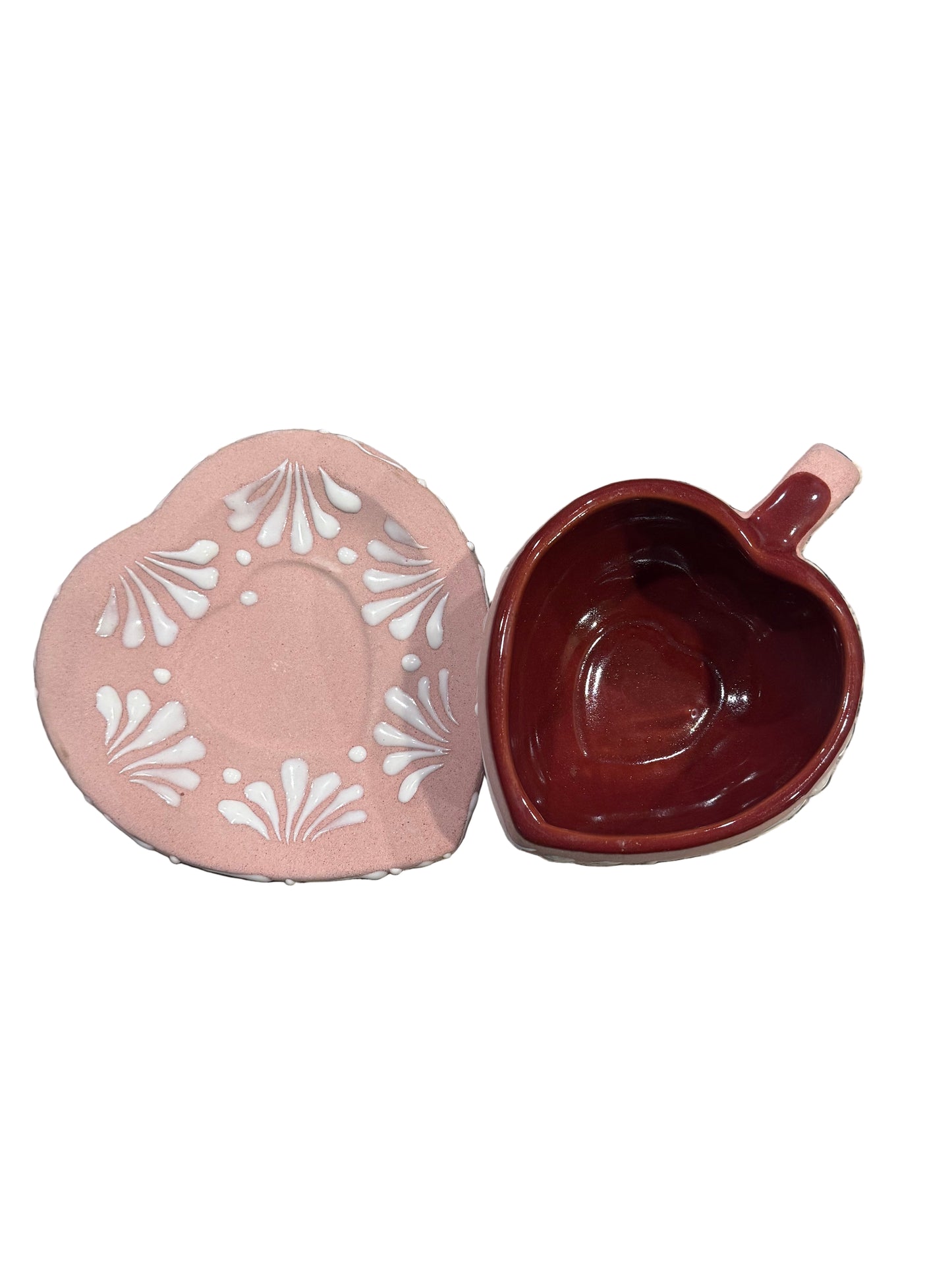 Pink heart mug&plate
