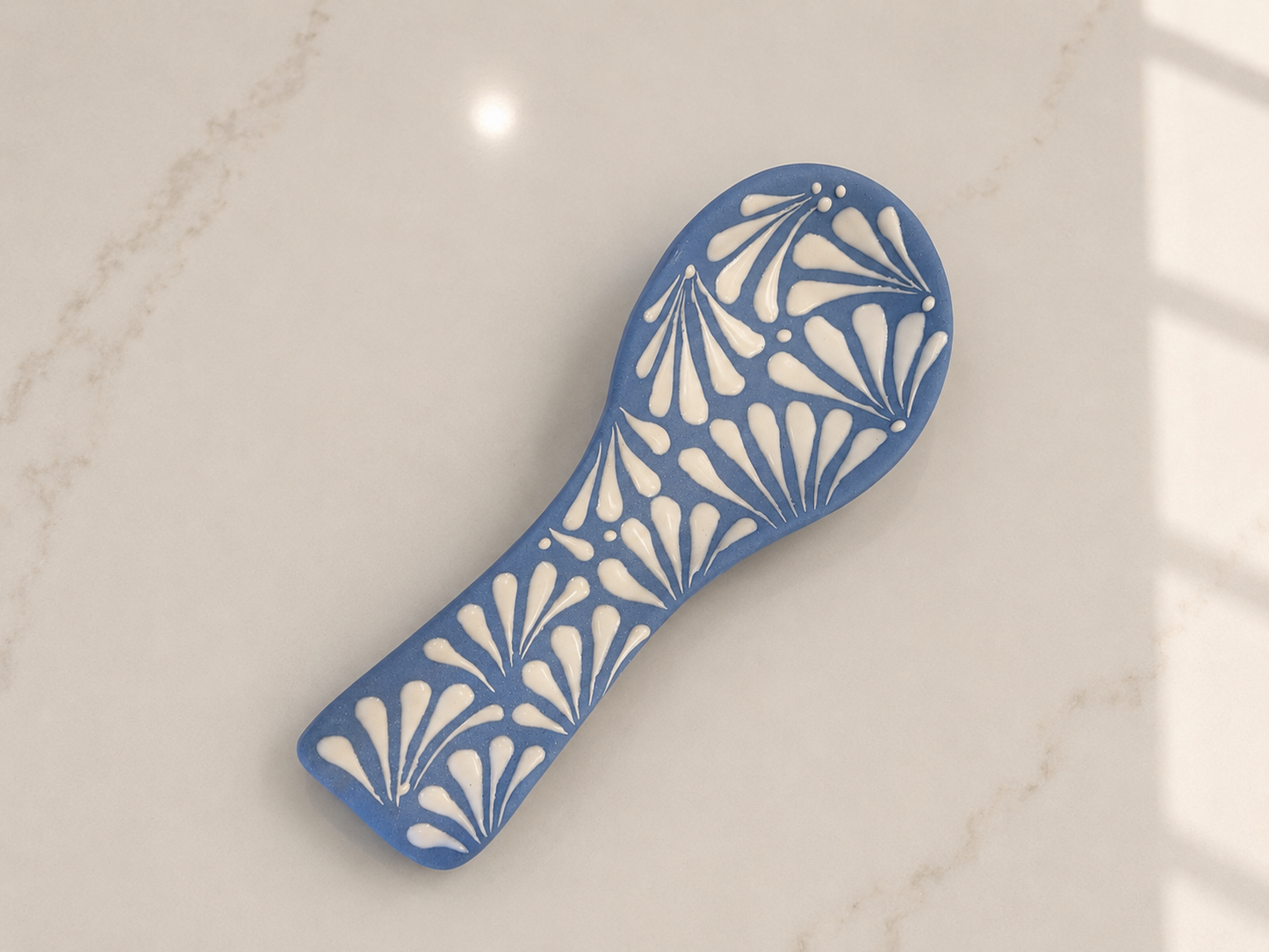 Sandy blue spoon rest