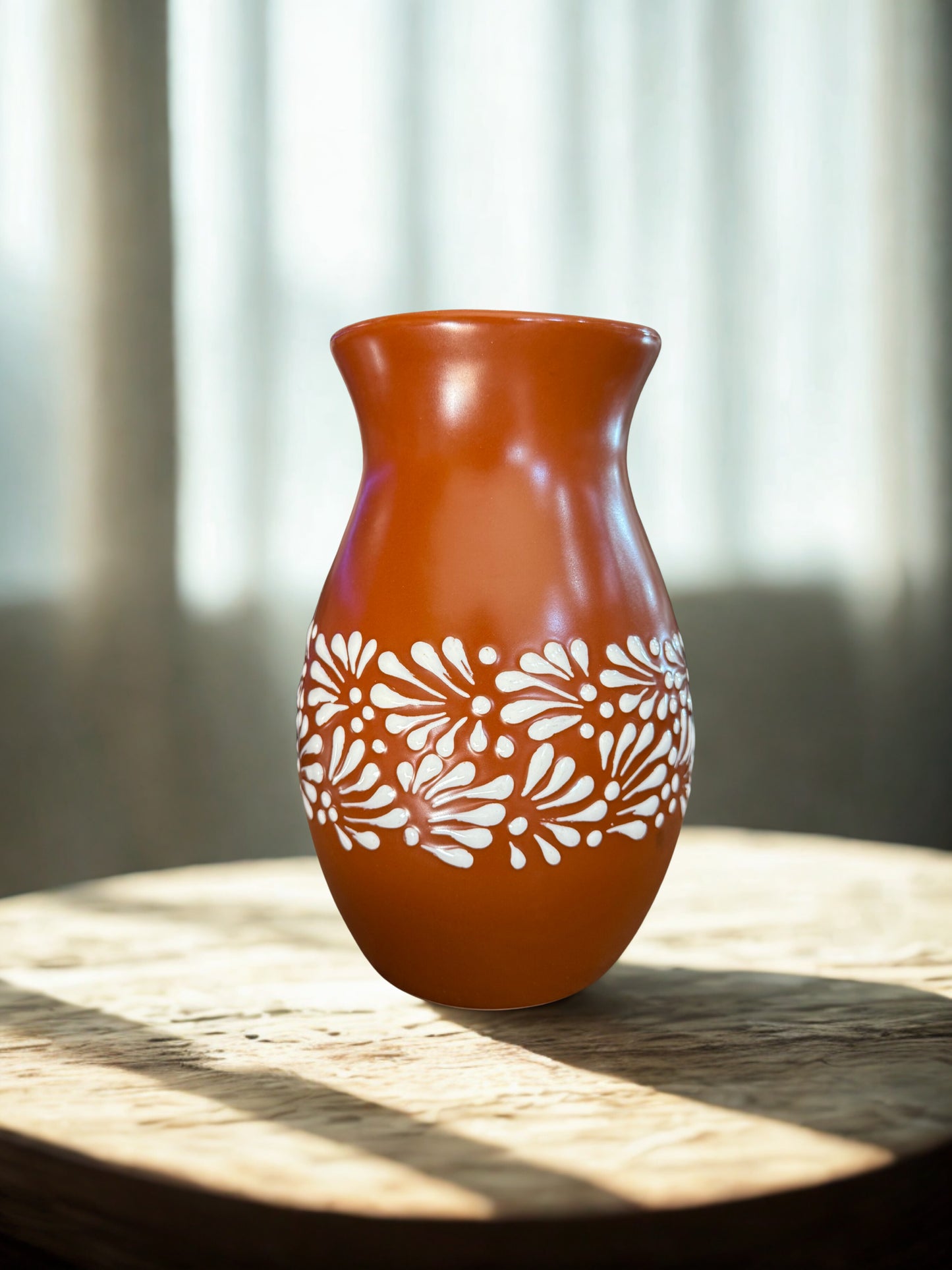 Terracotta flower vase
