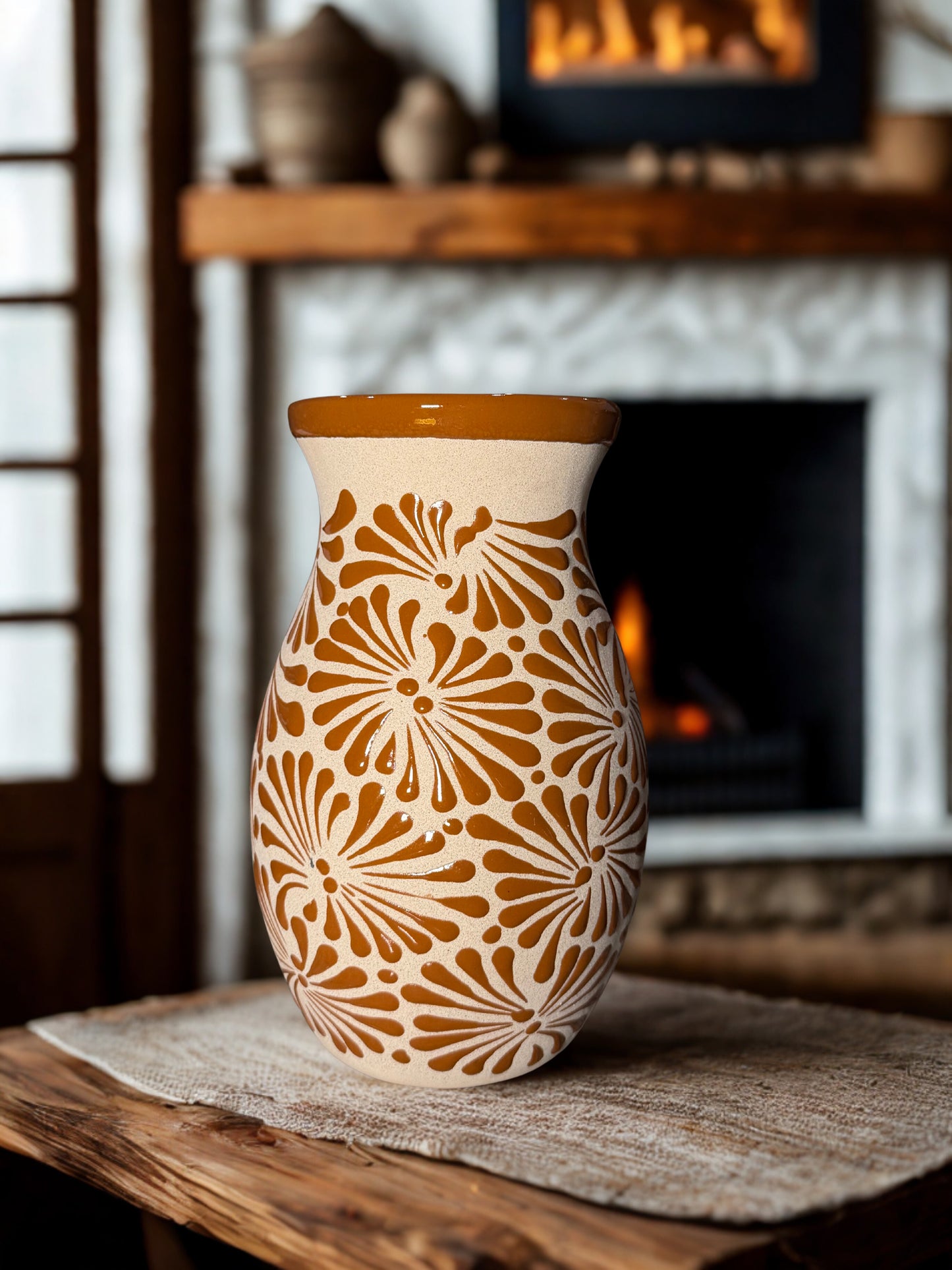 Dulce de leche flower vase