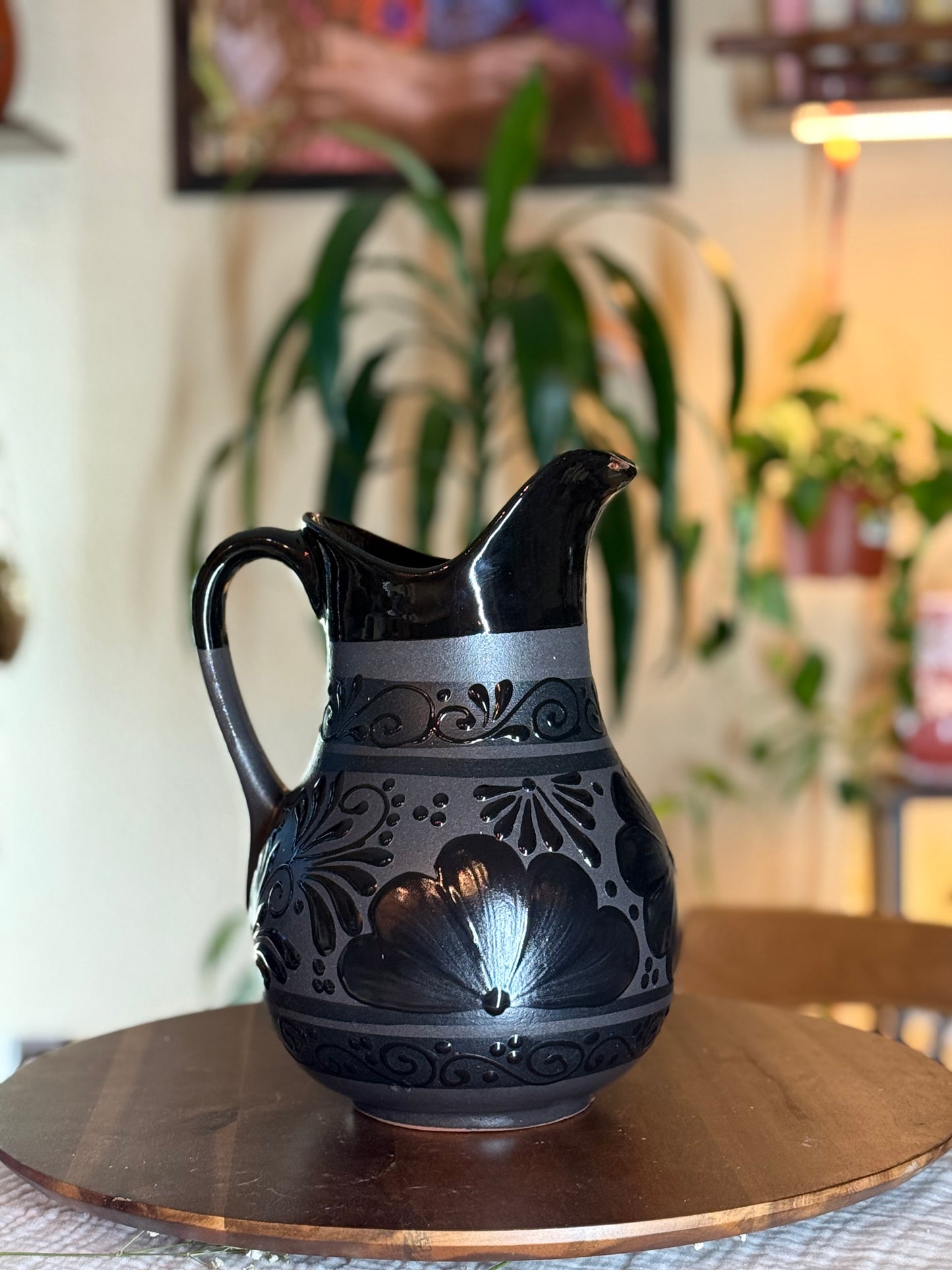 Flower detail pitcher