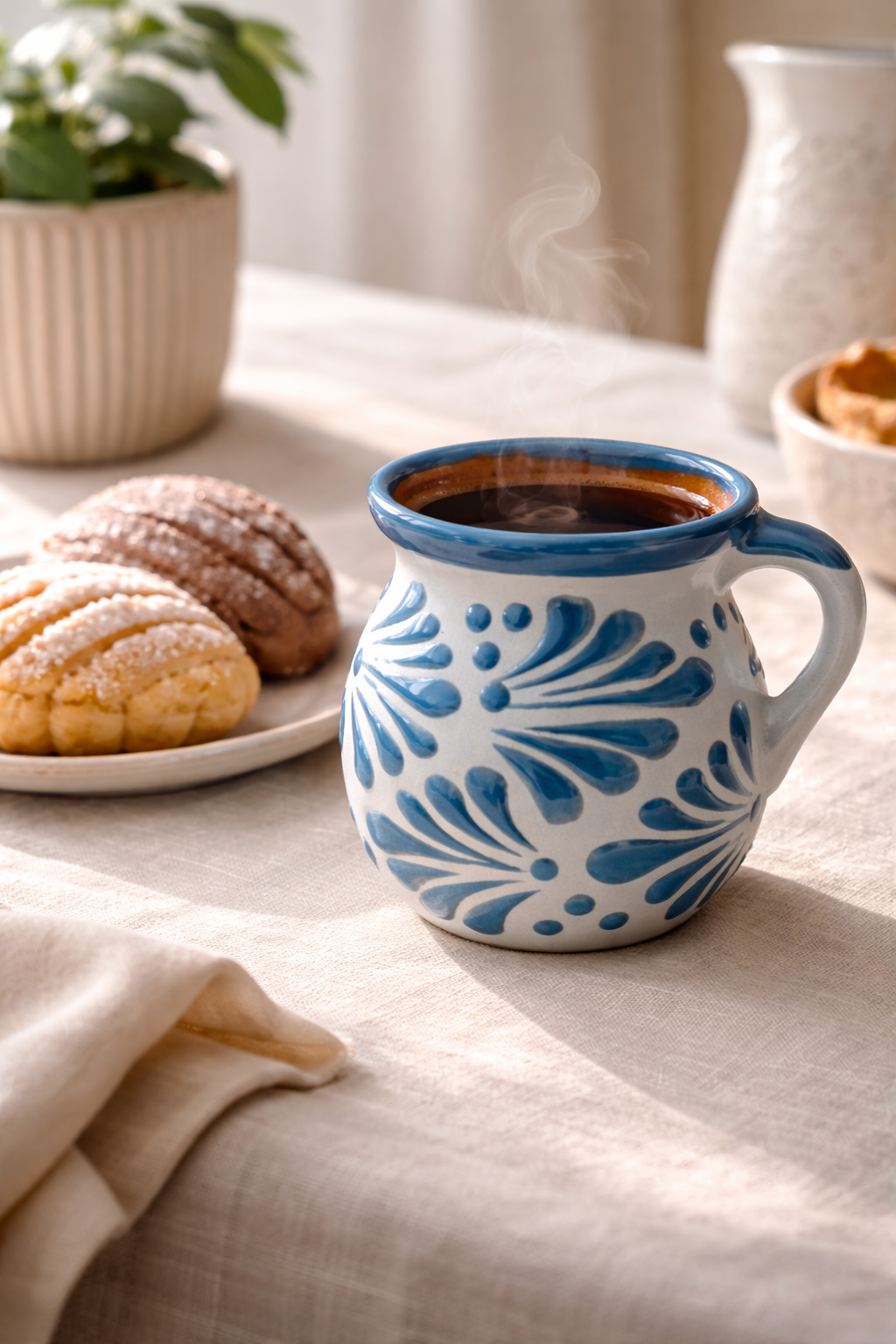 Baby blue cafe de olla mug
