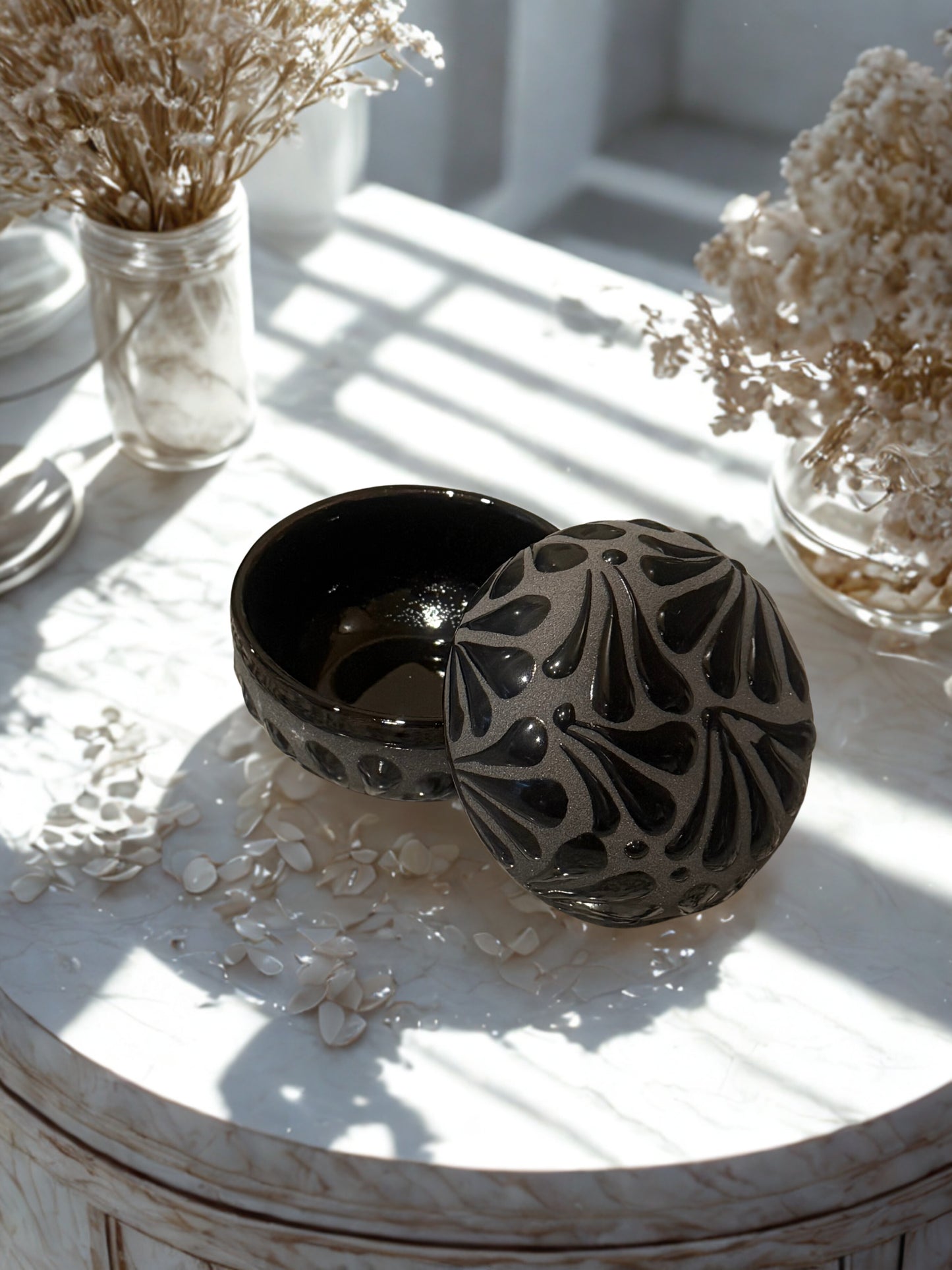 Matte black jewelry box