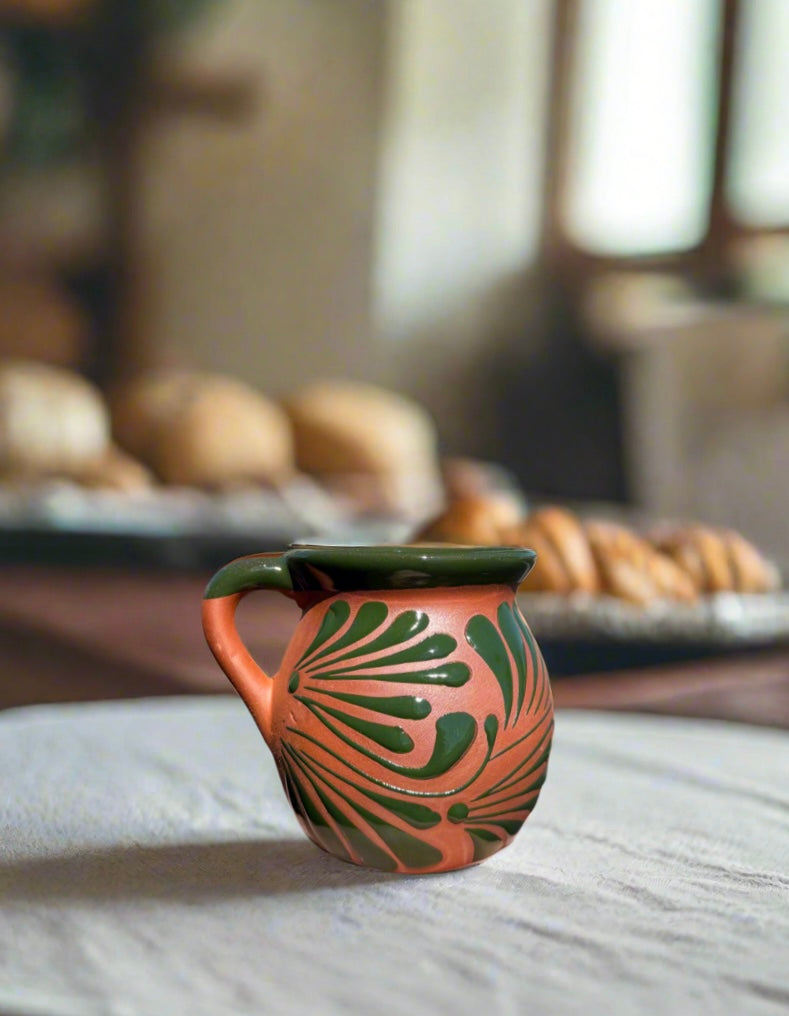 Green flourish cafe de olla mug