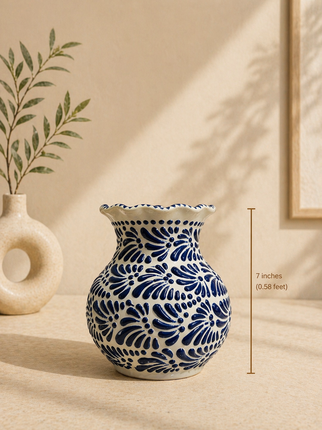 Traditional ruffled rim vase