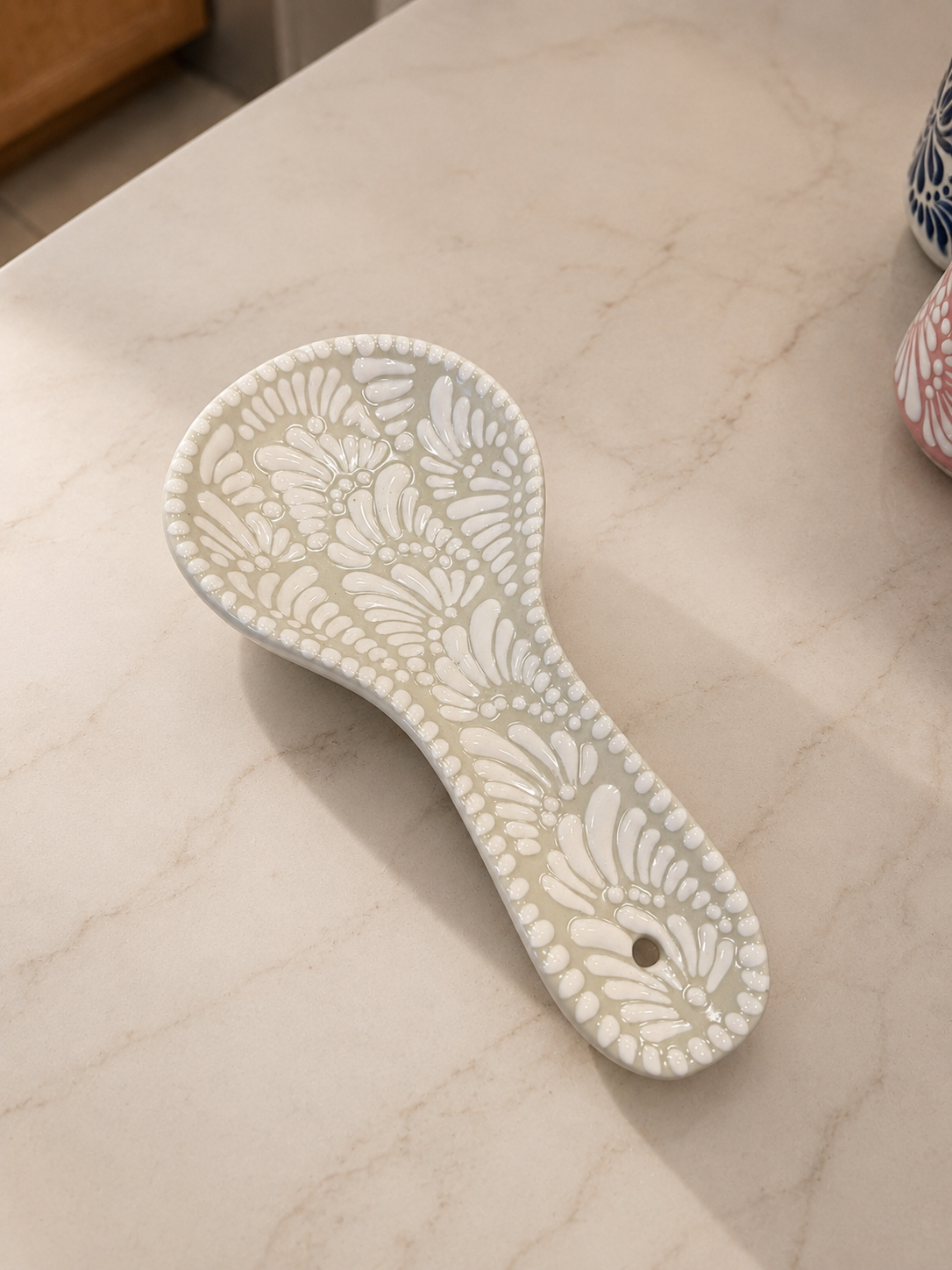Spanish white spoon rest