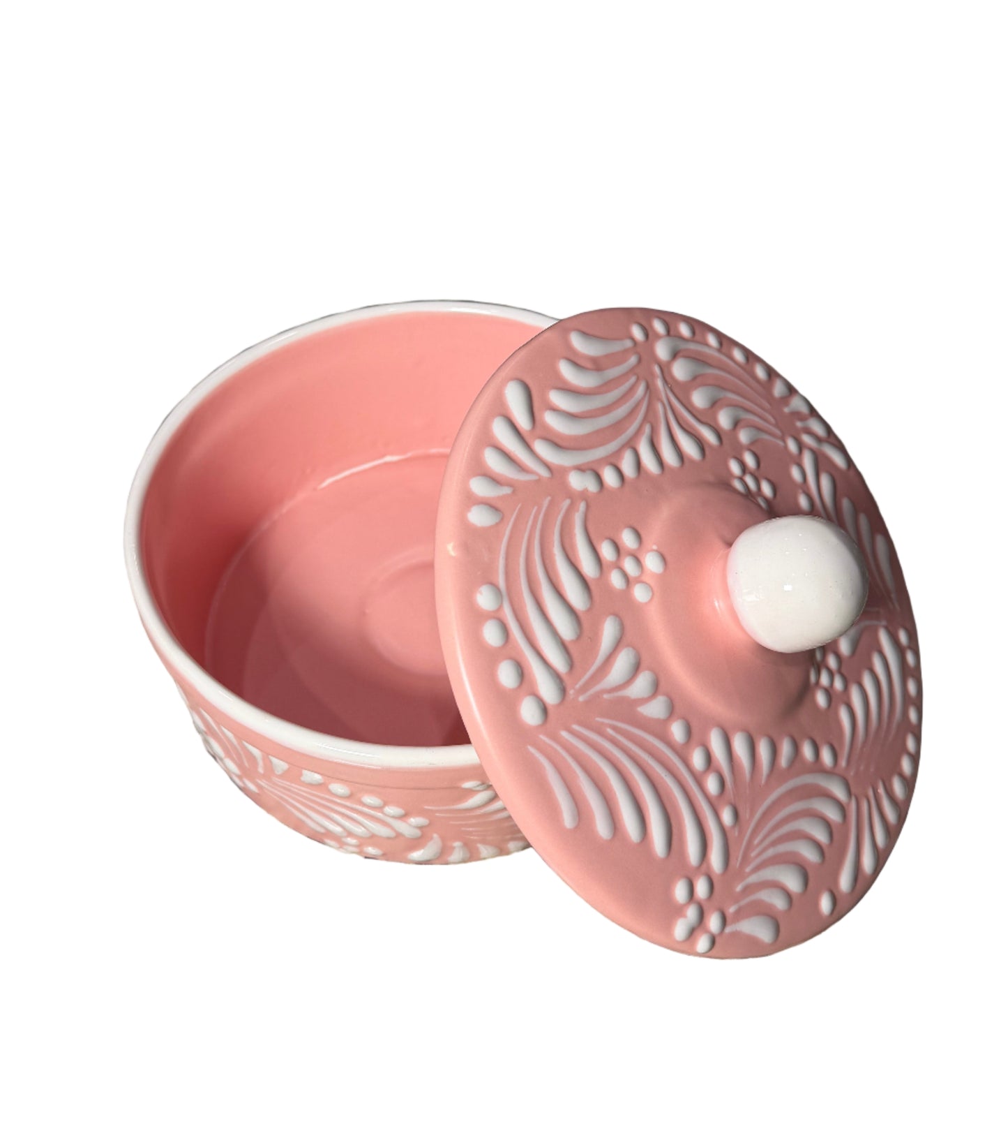 Pink with white detail tortillero