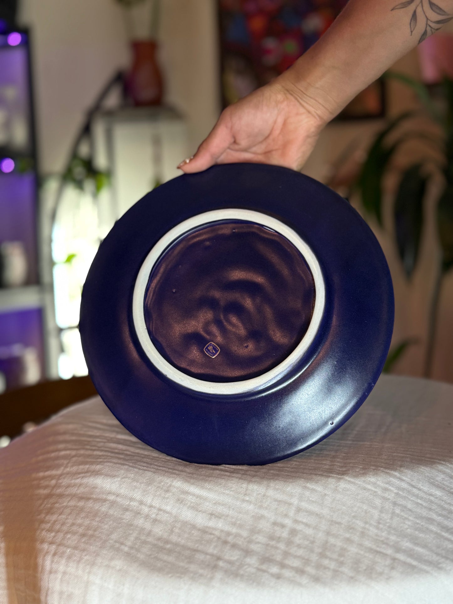 Round dinner plate azul cobalto