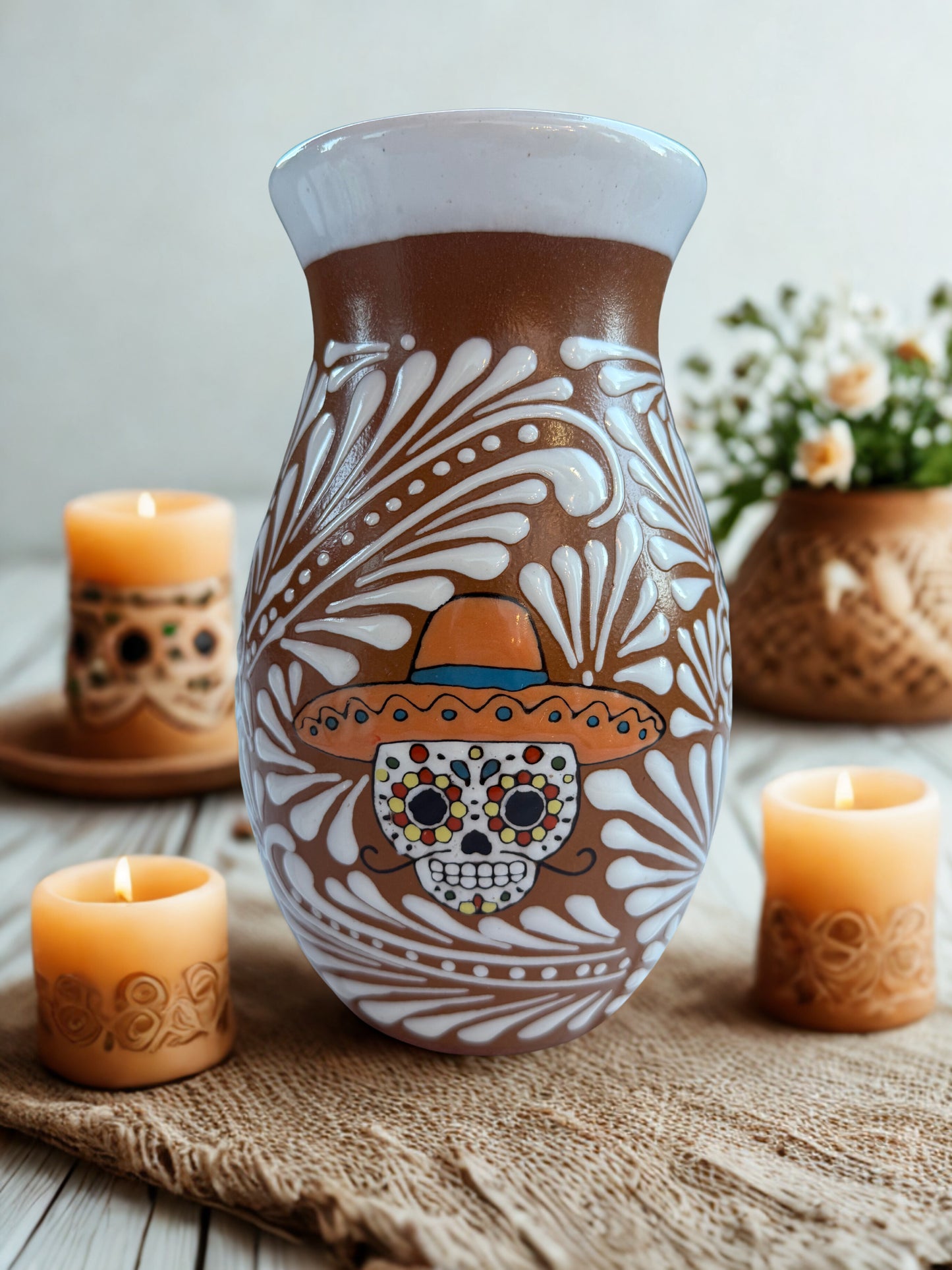 Brown catrin flower vase