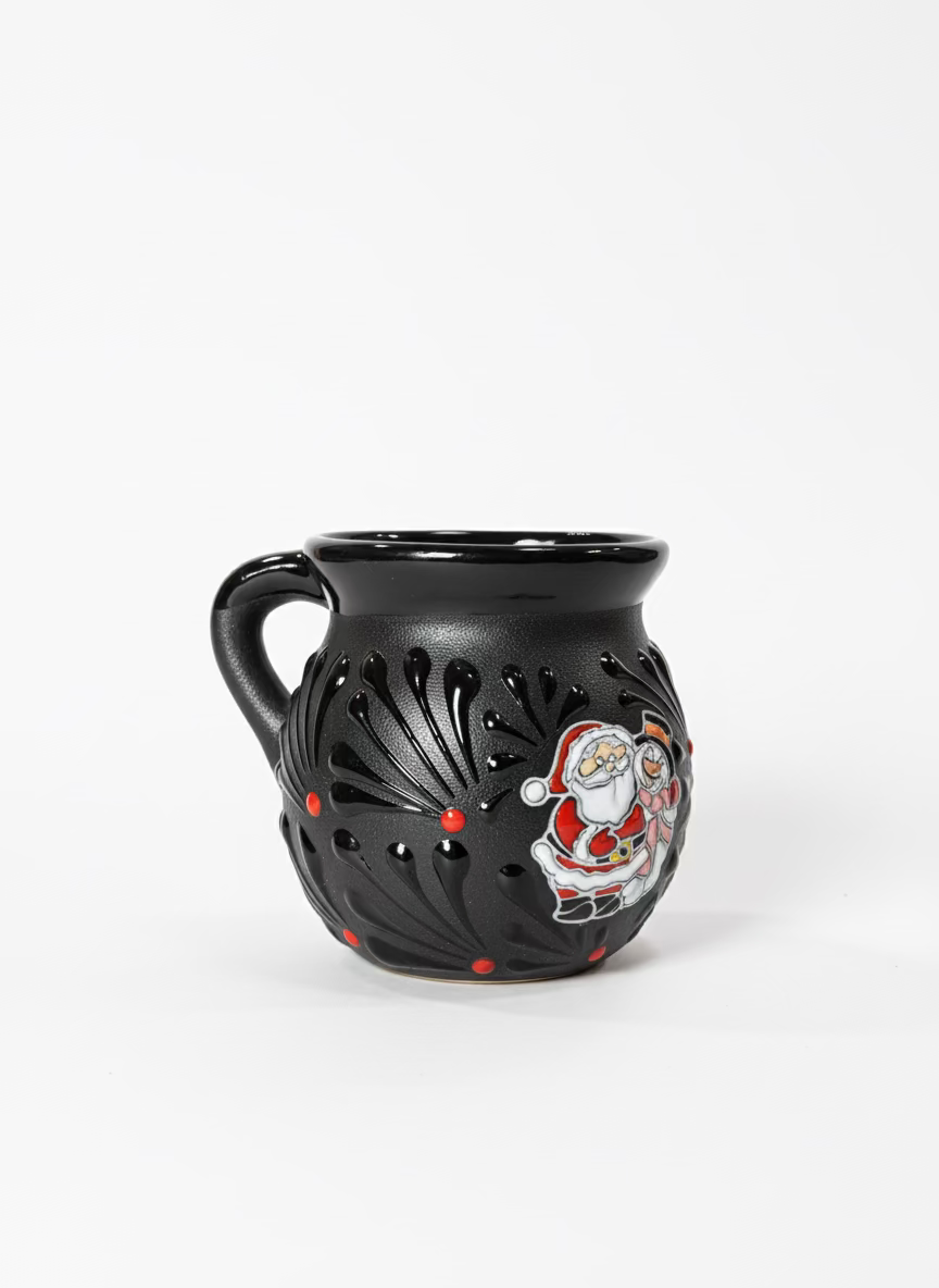 Matte black Christmas mug