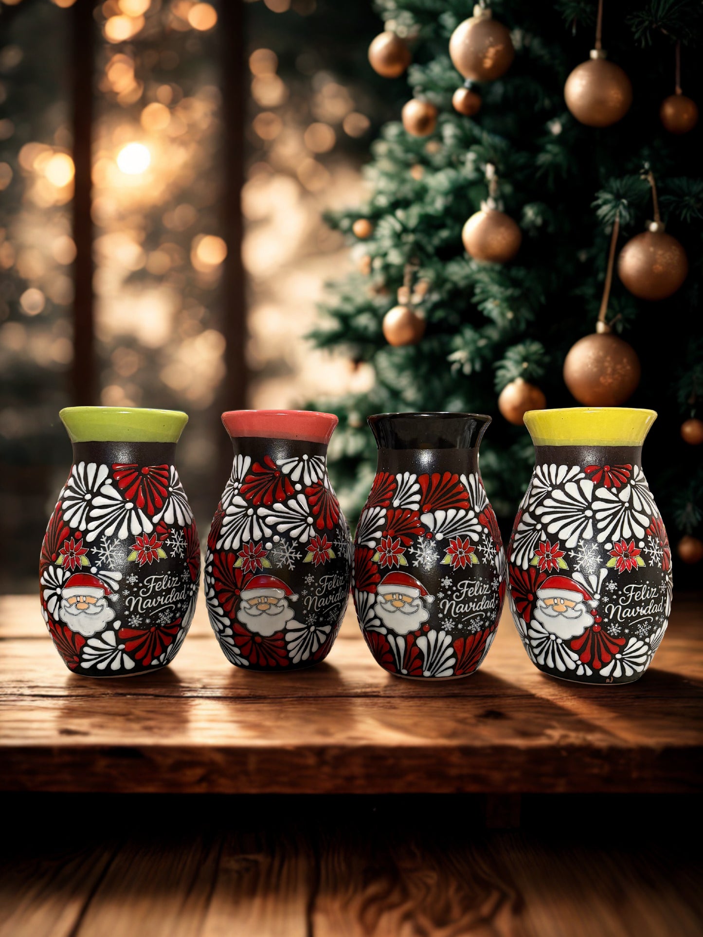 Feliz navidad flower vase