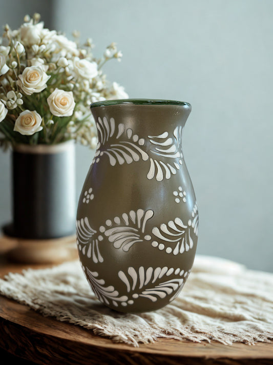 Green flower vase