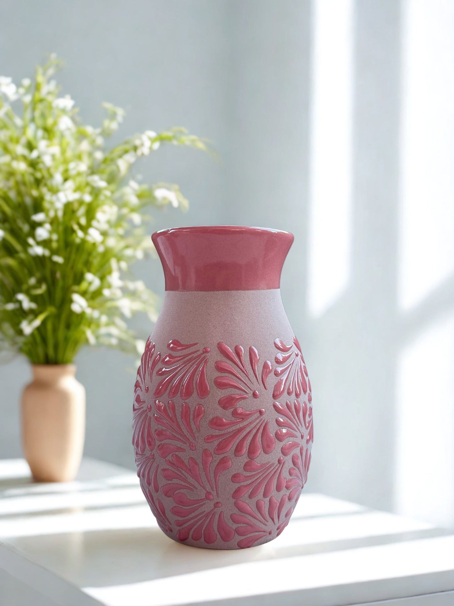 Pink flower vase