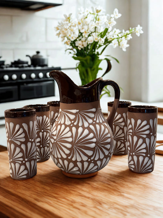 Brown pitcher set