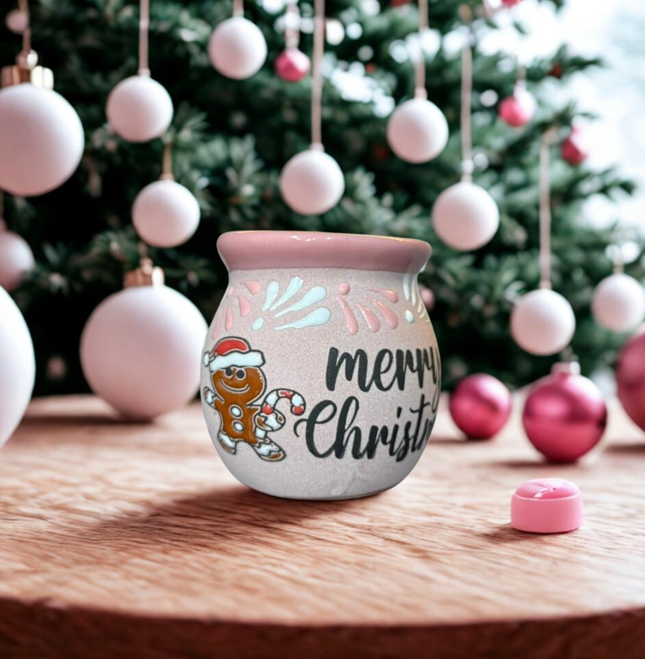 Pink Christmas cafe de olla mug