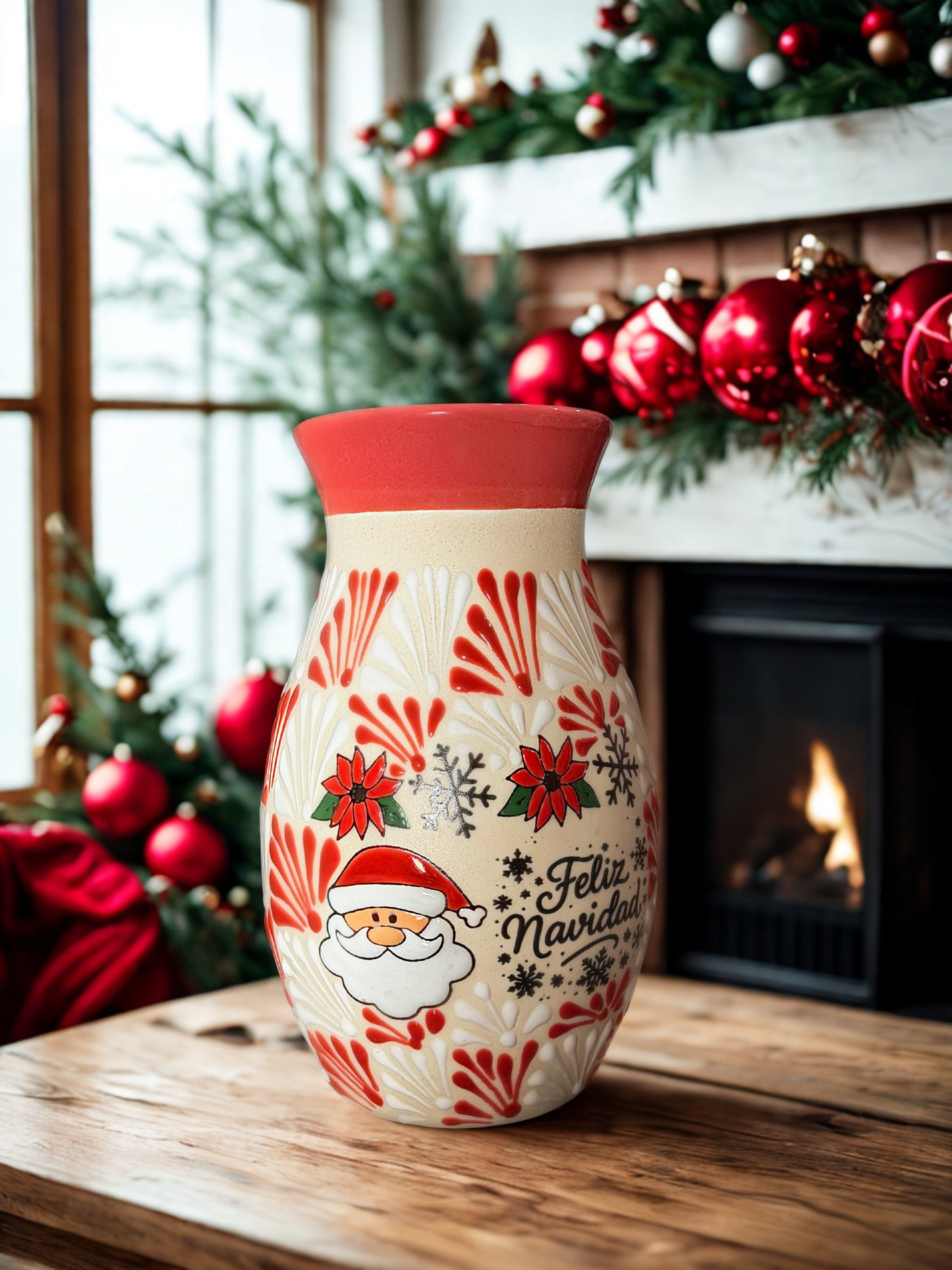 Pink Santa flower vase