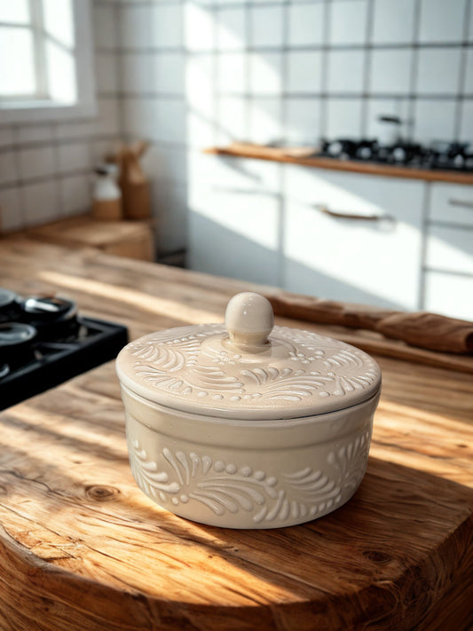 Off white tortilla warmer