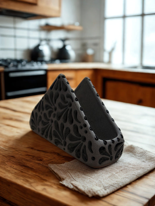 Matte black napkin holder