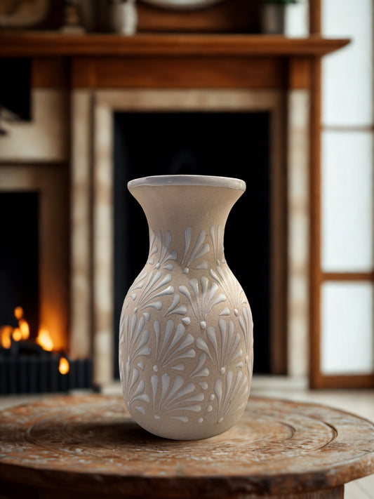 Sandy white trumpet vase