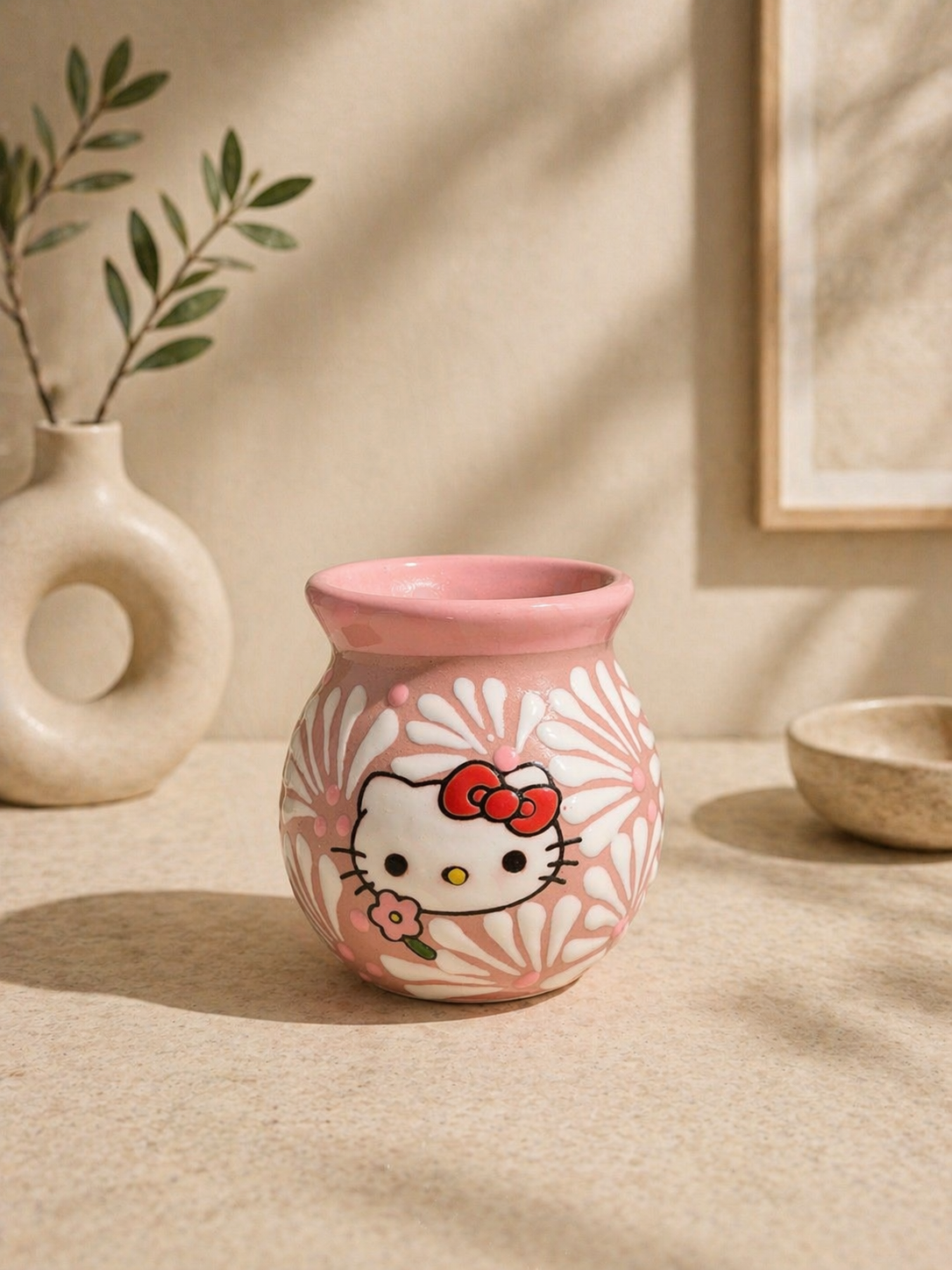 Pink rim HK mug