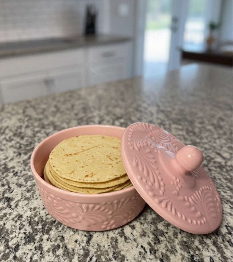 Pink on pink tortilla warmer