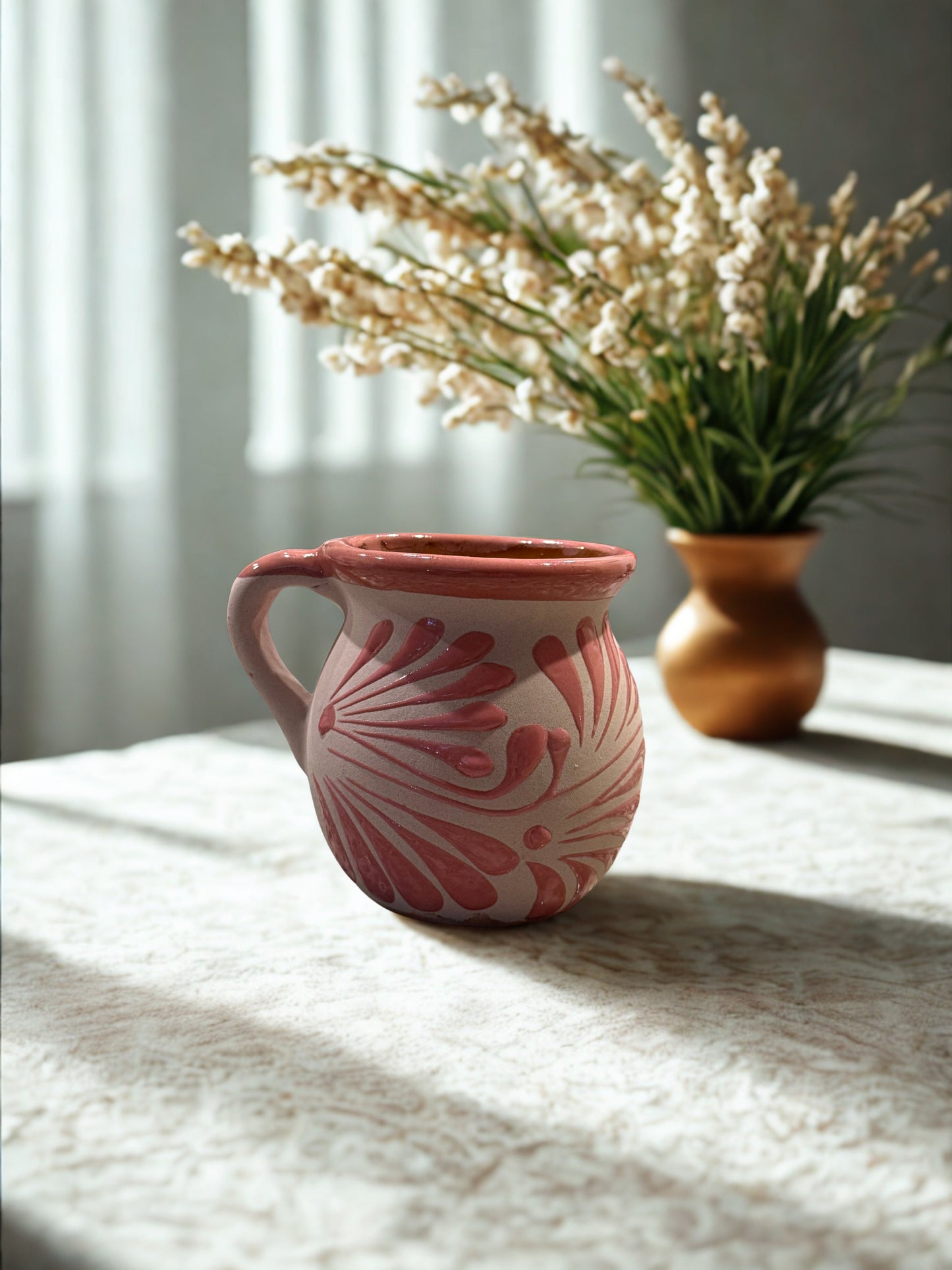 Pink flourish cafe de olla mug