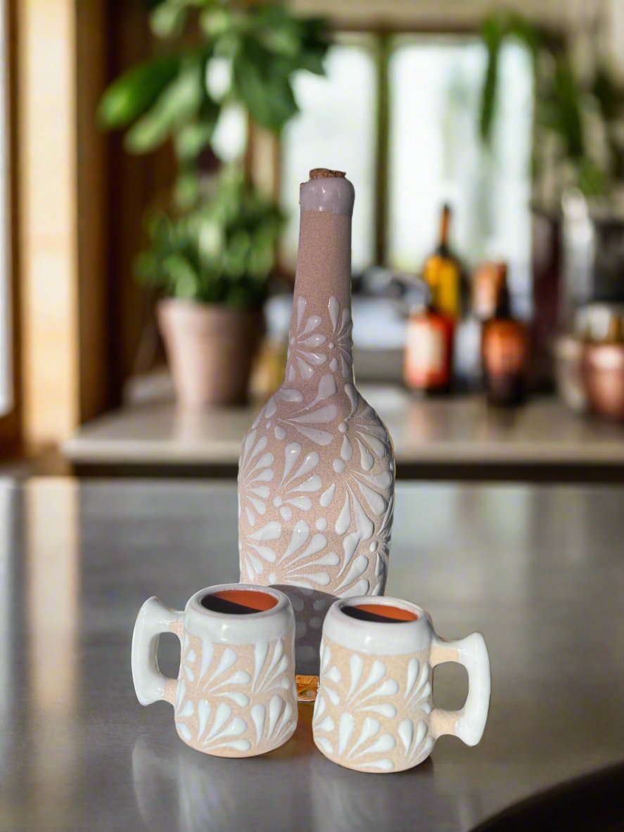 White tequila bottle set