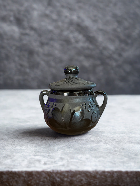 Floral black sugar tray