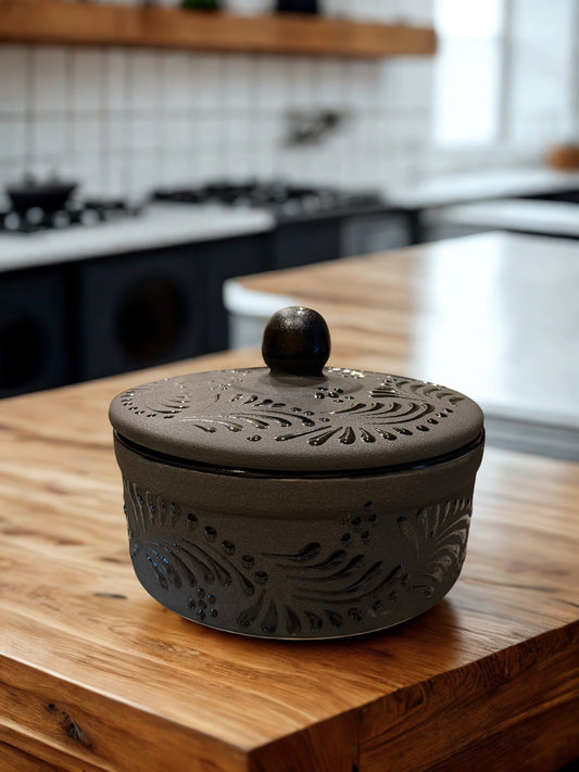 Matte black tortilla warmer