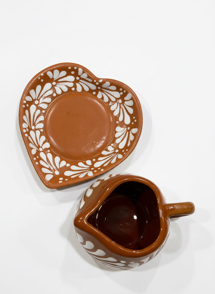 Small heart mug and plate