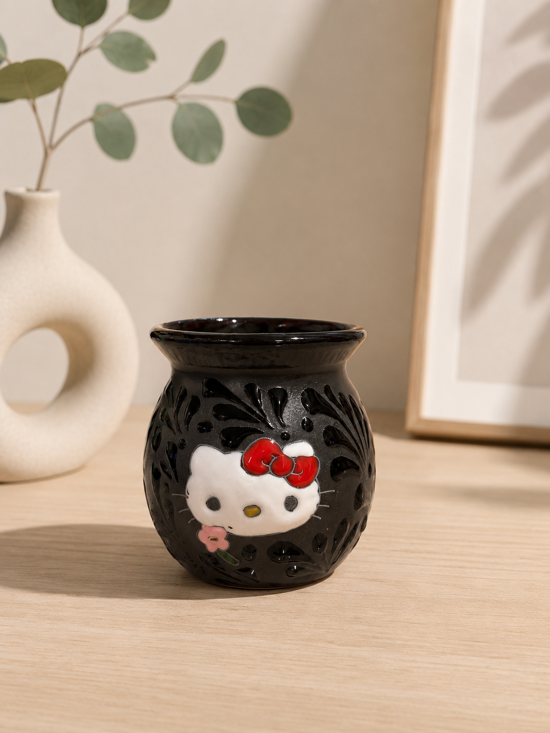 Black on black HK cafe de olla mug