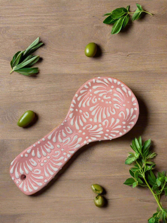 Pink spoon rest