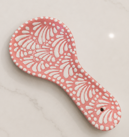 Pink spoon rest