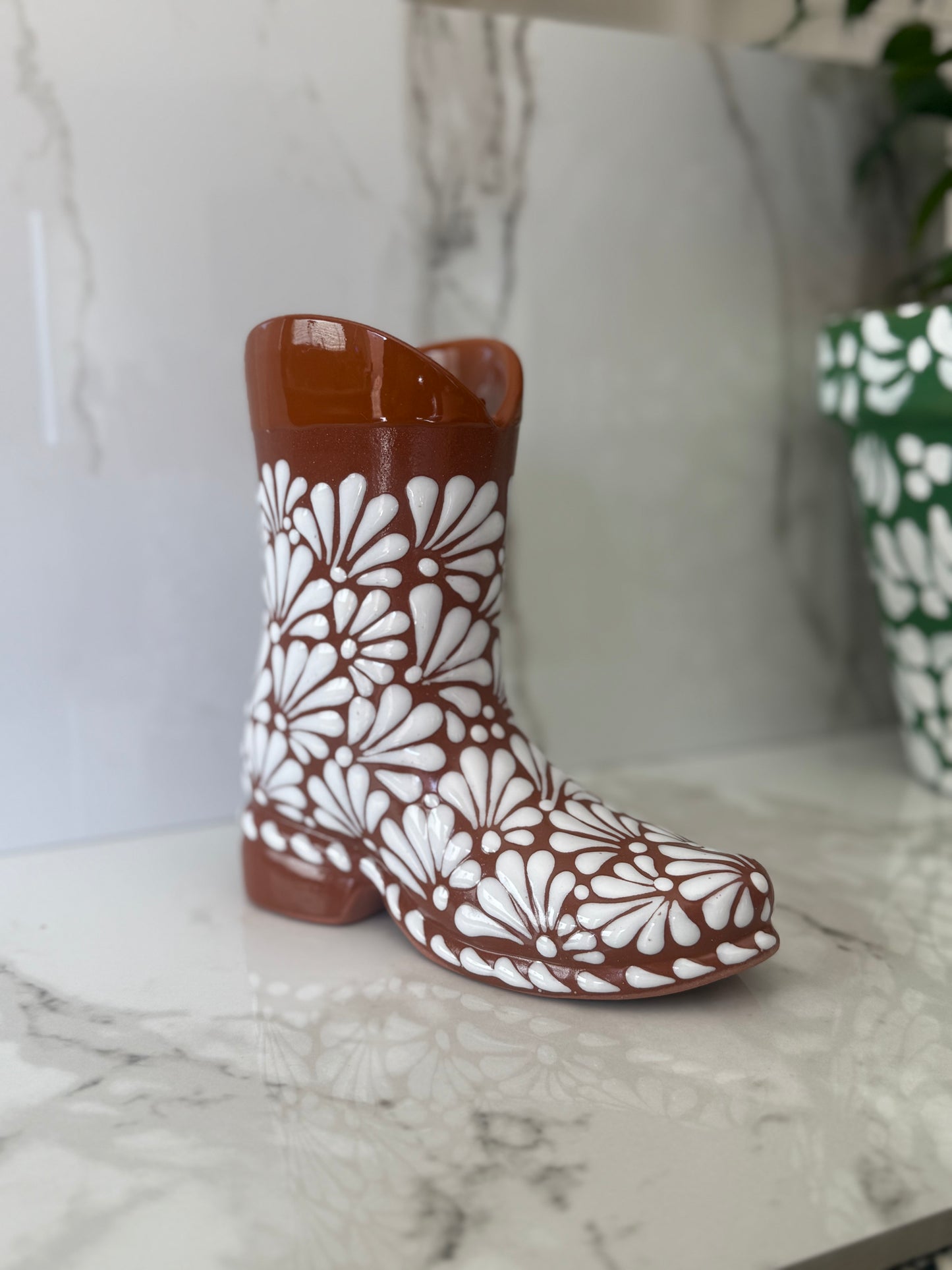 Brown Boot flower vase