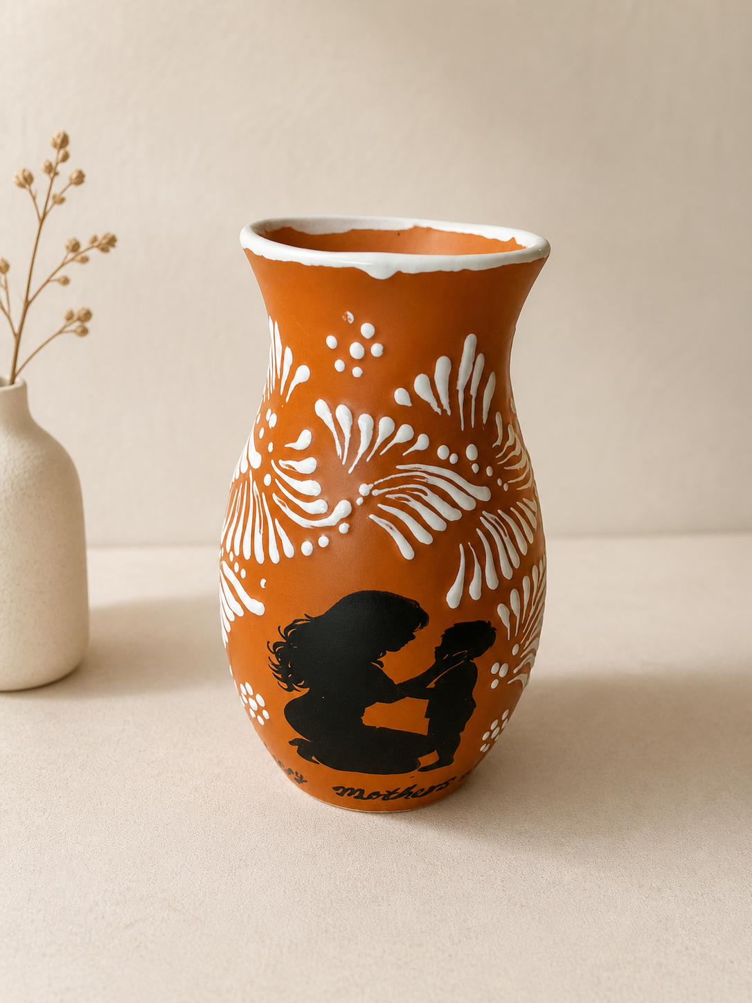 Mom and son flower vase