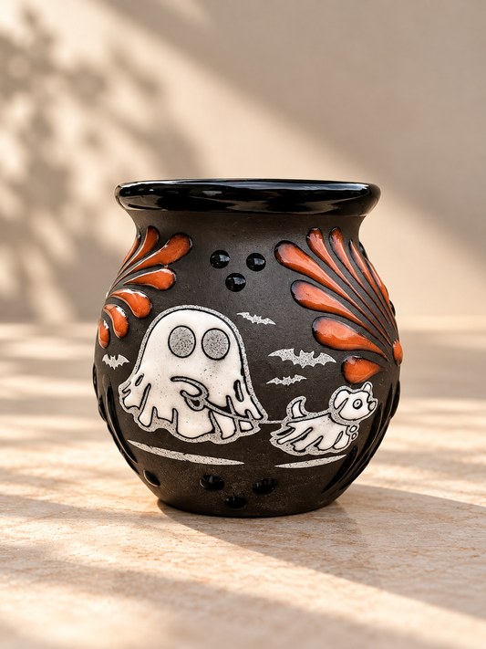 Black & brown ghostly mug