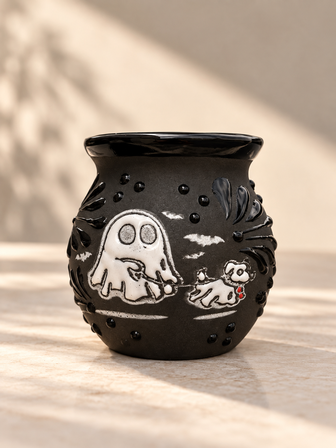 Black ghostly mug